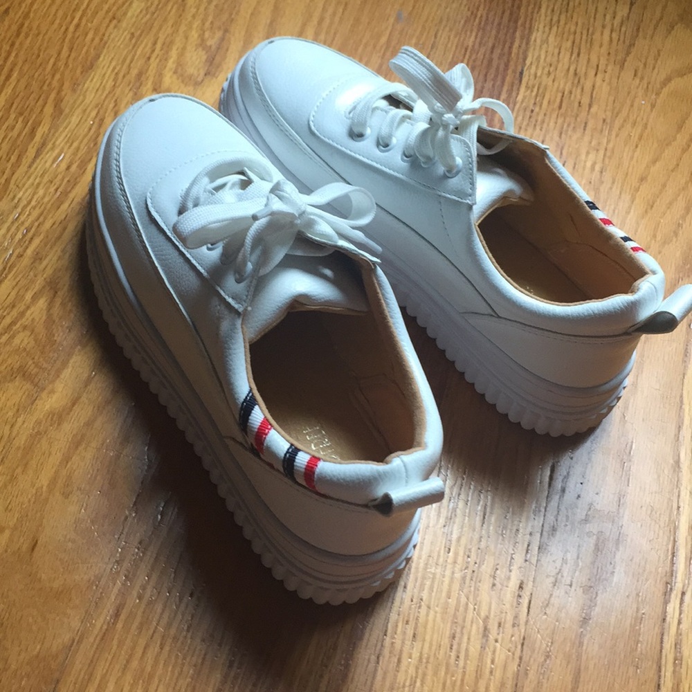 White platform sneakers